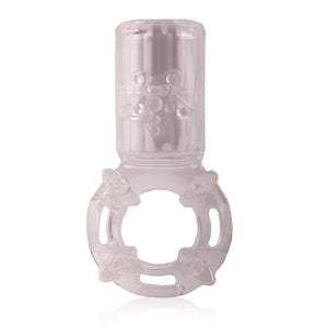 Big Omg Vibrating Ring - Clear - 6 Count Box