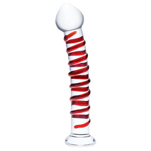 10 Inch Mr. Swirly Dildo - Red/clear