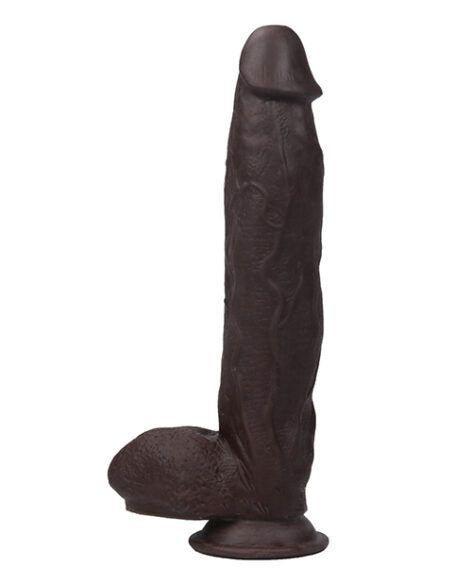 Get Lucky Real Skin 12 Dual Layer Dildo Dark Brown