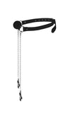 Ball Gag W / Nipple Clamps - Black