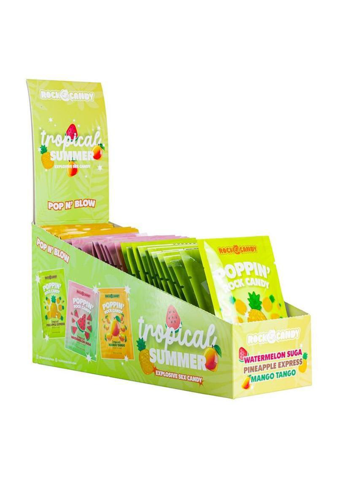 Popping Rock Tropical Summer 36 Pk Display - Mango Tango - Pineapple Express - Watermelon Sugar
