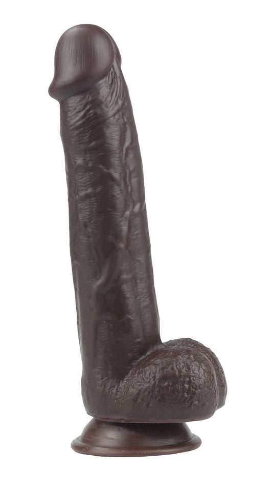 Get Lucky Real Skin 9 Dual Layer Dildo Dark Brown