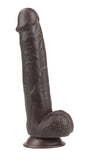 Get Lucky Real Skin 9 Dual Layer Dildo Dark Brown