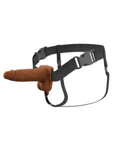Fantasy X-Tensions Elite 6 Vibrating Hollow Silicone Strap-on - Brown