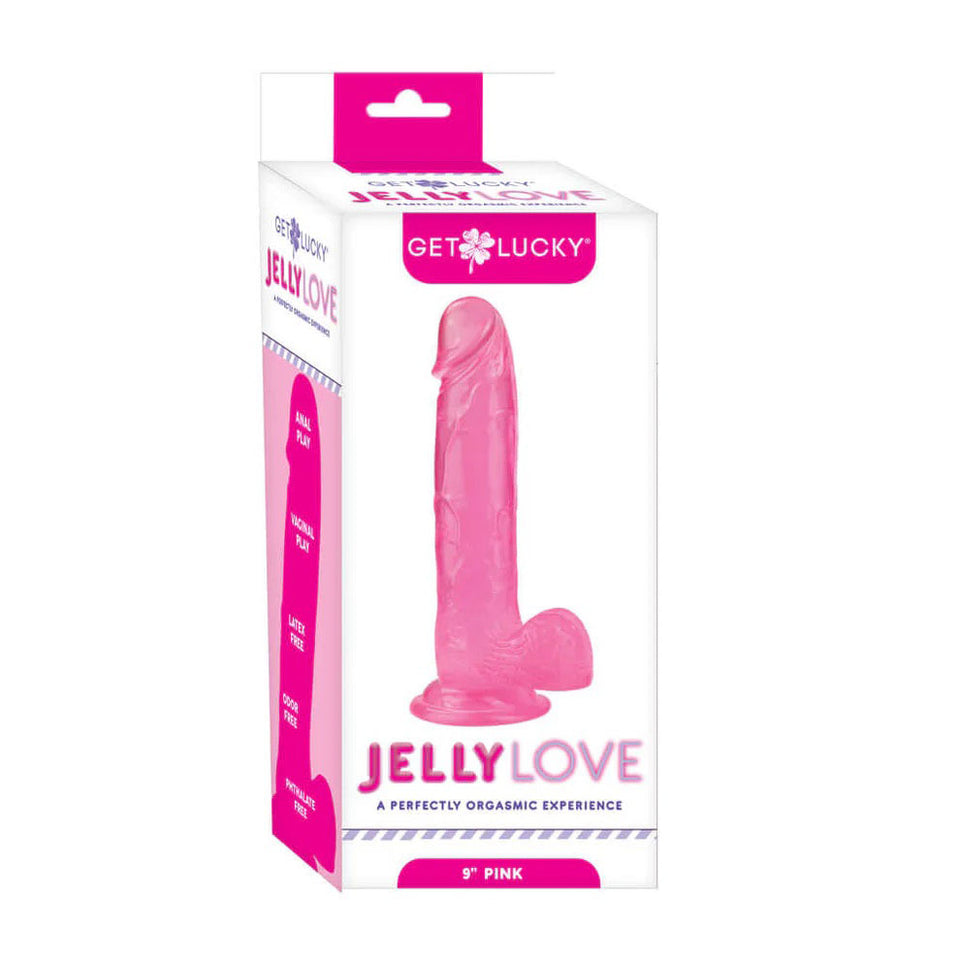Get Lucky Jelly Love 9 Dildo - Pink