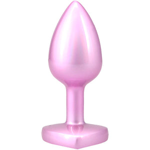 Booty Bling Metal Heart Plug - Medium - Pink