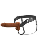 Fantasy X-Tensions Elite 8 Vibrating Hollow Silicone Strap-on - Brown