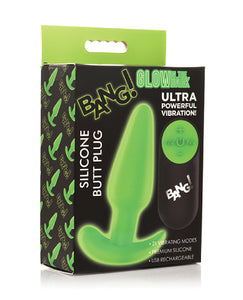 Glow in the Dark Butt Plug With Remote - Green