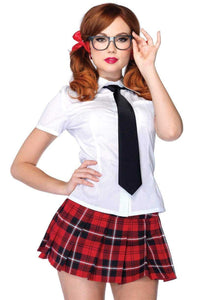 Private School Sweetie Costume - Medium - White /  Red