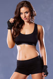 Strike Corsetry Back Microfiber Sports Bra - Small - Black