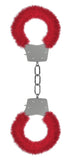 Pleasure Handcuffs Furry - Red