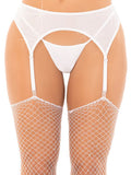 Rhinestone Garter Belt O/s - White