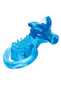 Bodywand Rechargeable Duo Ring With Clit Tickler - Blue
