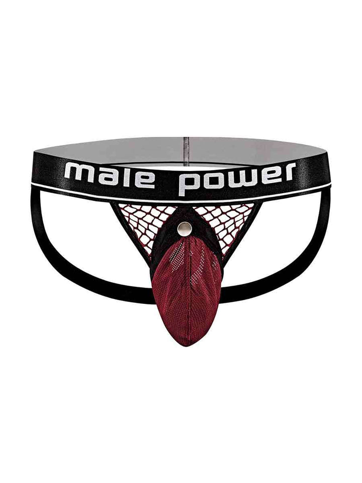 Cock Pit Net Cock Ring Jock - L/ XL - Burgundy