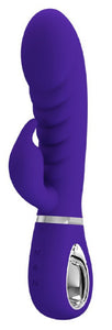 Prescott Super Soft Rabbit Silicone Vibrator - Purple