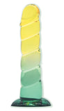 Shades, 7.5 Swirl Jelly Tpr Gradient Dong - Yellow and Mint