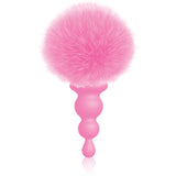 The 9's Cottontails Silicone Bunny Tail Butt Plug  - Beaded Pink
