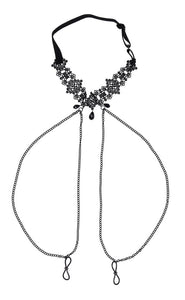 Lace Collar With Nipple Ties