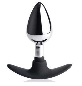Dark Invader Metal and Silicone Anal Plug - Medium -