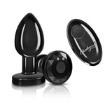 Vibrating Gunmetal Metal Remote Plug - Medium