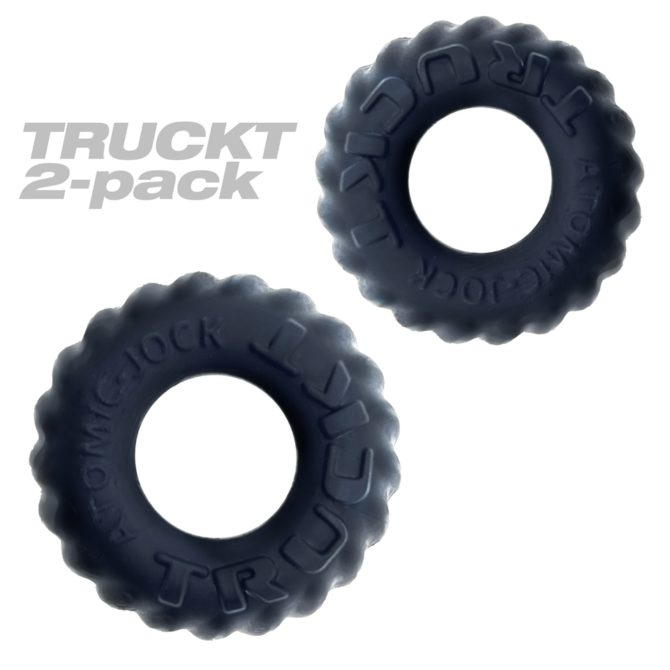 Truckt 2 Piece Cockring Set Atomic Jock - Night Black