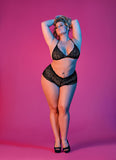 Sexy Time Triangle Bra and Cheeky Short Set - Black - S/m
