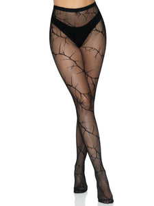 Cracked Fishnet Tights - One Size - Black