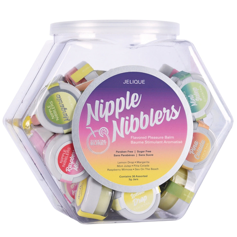 Nipple Nibblers Cocktail Pleasure Balm Assorted - 36 Pc Bowl - 3g Jar