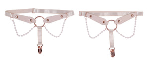 Peaches 'N Creame Pearl Garters - Peach