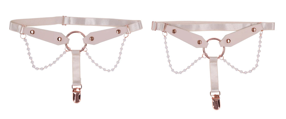 Peaches 'N Creame Pearl Garters - Peach