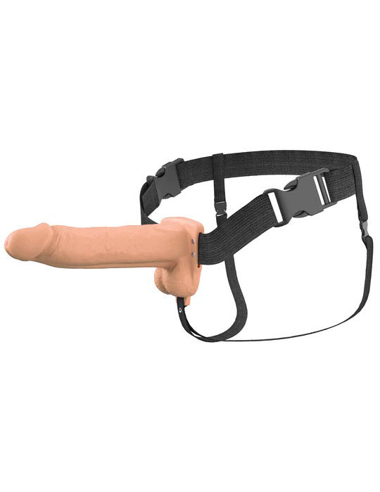 Fantasy X-Tensions Elite 8 Vibrating Hollow Silicone Strap-on - Light