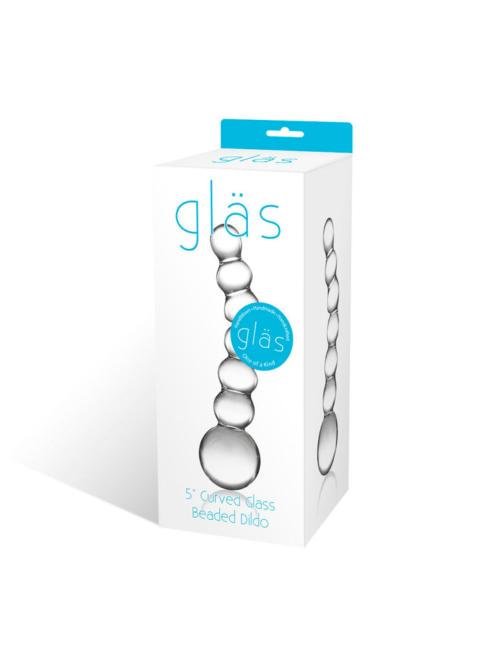 5 Curved Flass Beaded Dildo