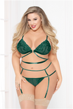 Lace Bra Set - Green - Queen Size
