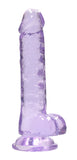 7 Inch Realistic Dildo With Balls - Purple
