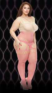 Pink Mirage Suspender Bodystocking - Q