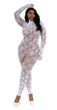 Gloved Bodystocking Dmnd - Qs - White