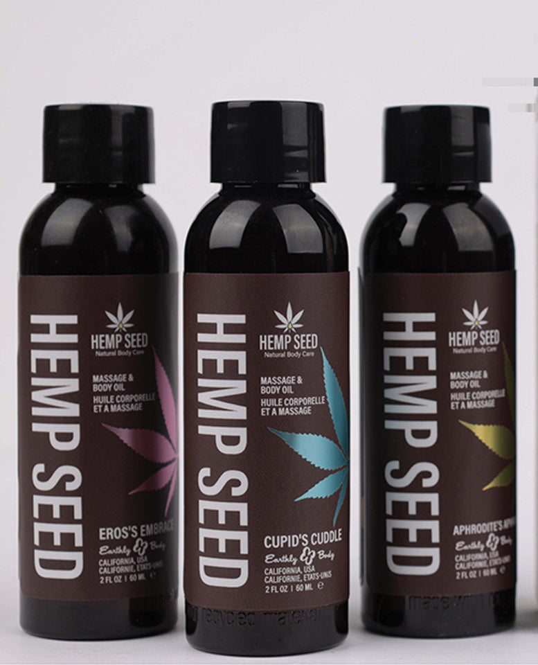 Hemp Seed Massage Oil Trio Gift Set - Valentines Day Collection 2 Oz