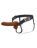 Fantasy X-Tensions Elite 7 Vibrating Hollow Silicone Strap-on - Brown