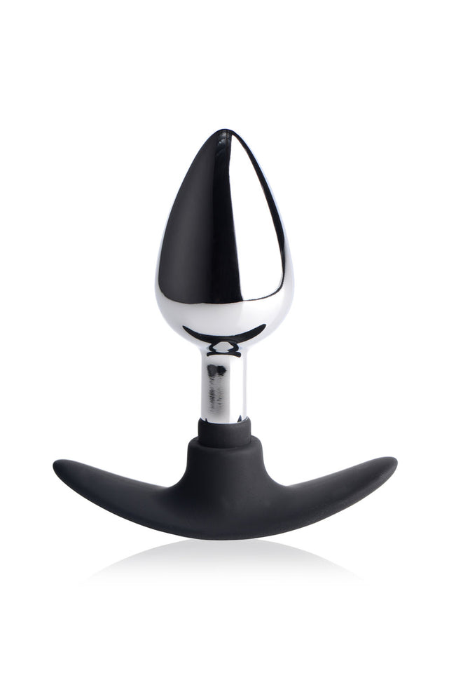 Dark Invader Metal and Silicone Anal Plug - Medium -