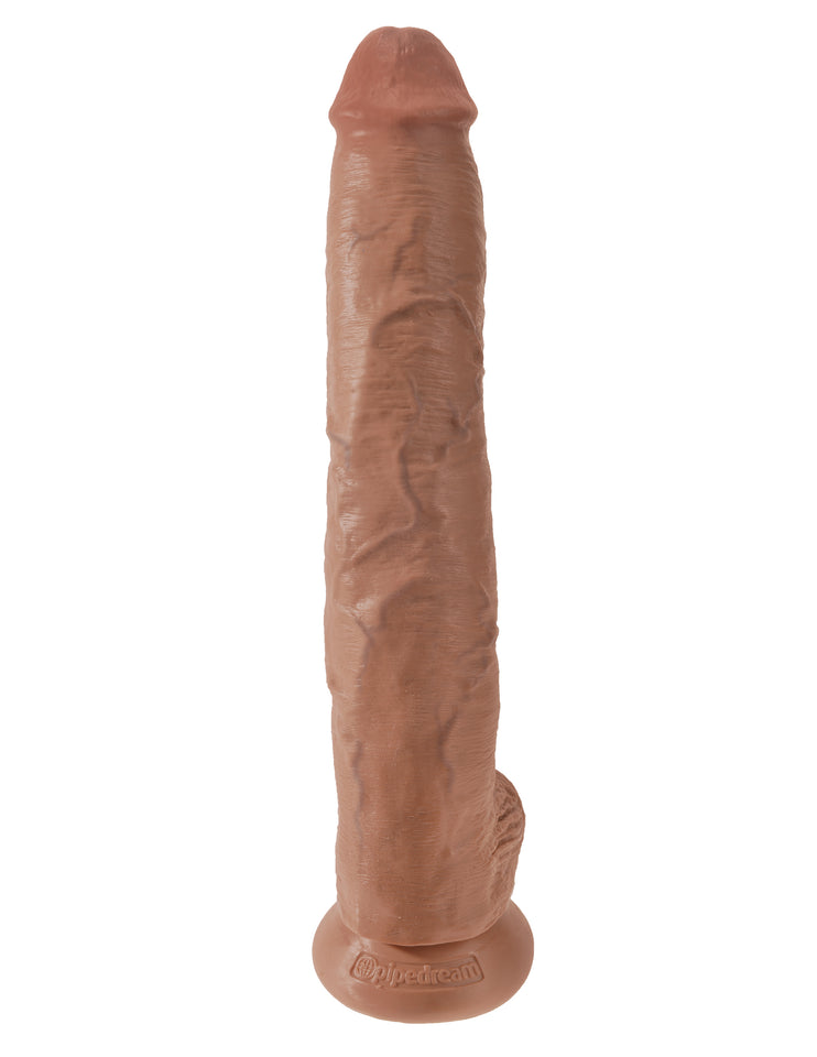 King Cock 14 Cock With Balls - Tan