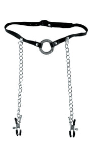 Fetish Fantasy Series O-Ring Gag With Nipple Clamps