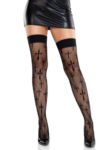Worship Me Thigh Highs O/s - Black