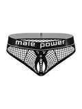 Cock Pit Net Cock Ring Thong - L/ XL - Black