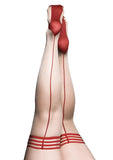 Whitney -Red Back Seam Thigh High - Size C - Nude