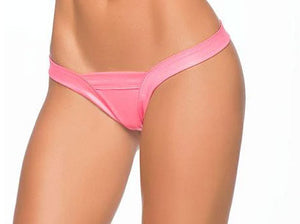 Wet Low Back v Strap Shiny Thong - Medium/large - Wet Pink