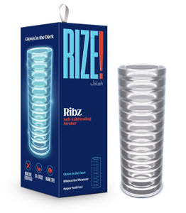Rize - Ribz - Glow in the Dark Self - Lubricating  Stroker - Clear