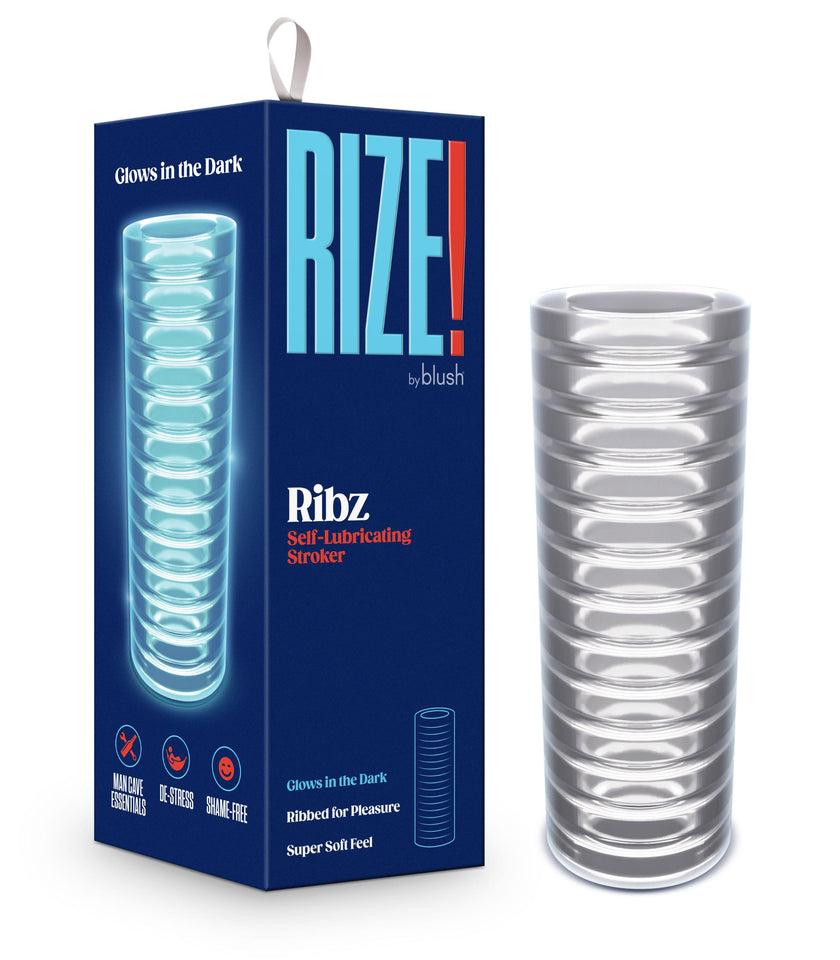 Rize - Ribz - Glow in the Dark Self - Lubricating  Stroker - Clear