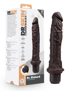 Dr. Skin Silicone - Dr. Richard - 9 Inch Vibrating Dildo - Brown
