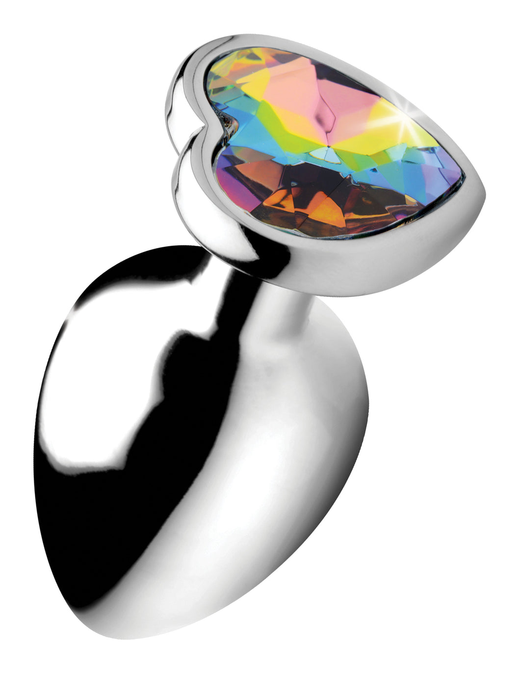 Rainbow Prism Heart Anal Plug - Large