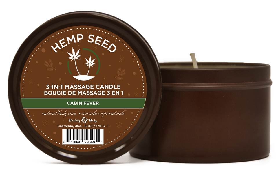 Hemp Seed 3-in-1 Massage Candle Cabin Fever 6oz-  170 G